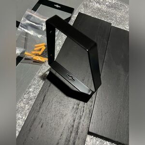 3 black wood shelves/ wall decor